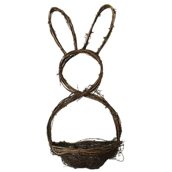 Easter Bunny Drăguț Forma Coroană De Flori Lucrate Manual, Din Ratan Iepure Ghirlanda Casă De Vacanță Geamul Portierei Agățat De Ornament