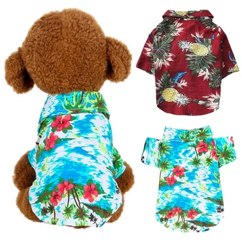 Câinele Tricouri Haine de Vară de Companie Tipărite Hawaiian Beach Haine Mici Pentru Câini de talie Mare Chihuahua Catelus T-shirt Îmbrăcăminte pentru Animale de companie Tinute