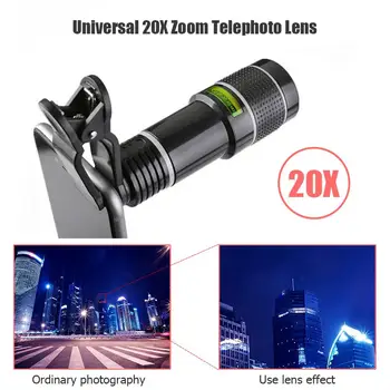 Universal 20X Zoom Telefoto Len Extern Telefon Mobil Optice Lentile aparat de Fotografiat cu Clip pentru Vizualizarea de Călătorie Portabil Accesoriu Telefon