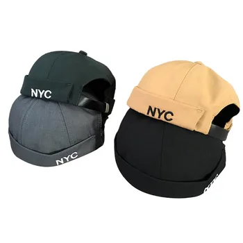 Bărbați Dom Pălărie de Bumbac Culoare Solidă Respirabil Pălării Strada Hip Hop Capace Retro Brimless Proprietar Palarie Casual pentru Femei Sapca Unisex