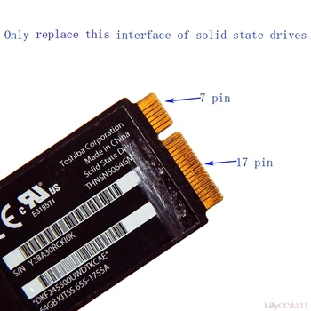 M. 2 unitati solid state SSD la 17+7 Pini Adaptor de Card de Bord Pentru Macbook AIR 2012 A1466 A1465
