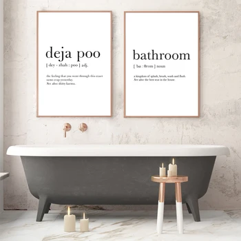 Baie Definiție Pictura Panza de Imprimare spaniolă Deja Poo Minimalist Poster Baie Semne de Toaleta WC de Perete de Arta Cameră Decor