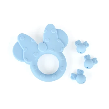Să păstreze și să Crească 1 buc Silicon Baby Teether Minnie Animale Alimente Grad Silicon Dentiție Jucării DIY Colier Făcându-Îngrijire Orală Teether Cadou