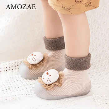 Baieti Pantofi Pentru Fete Bumbac Gros Animal Stiluri de Încălțăminte/Șosete de Pantofi pentru Toate Anotimpurile Copil Drăguț Etaj Șosete Anti-alunecare Pantofi