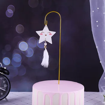 Stele Happy Birthday Cake Topper de Desene animate Drăguț Metal Cupcake Topper pentru Nunta de Fete de Partid Ziua de nastere Decoratiuni Tort Copil de Dus