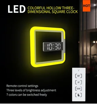 NOI cu LED-uri ceas de perete Ceas de Masa Digital cu Alarmă Oglindă Gol Ceas de Perete cu Design Modern Veioza Pentru Casa Living Decoratiuni
