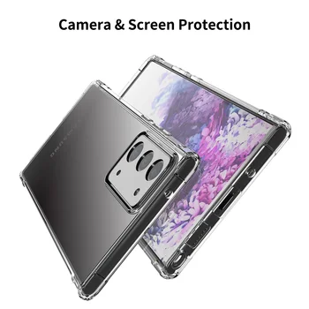 Pentru Samsung Galaxy Nota 20 / 20 Ultra Bumber Cazul în Patru colț Airbag Înapoi Cazuri Capac transparent Note20 Protecție