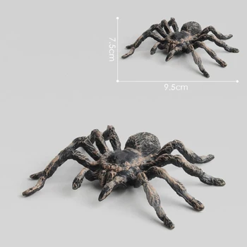 2 buc 9.5 cm Mare Fals Păianjen Realist Insecte Model de Jucărie Distracție de Halloween Înfricoșător Prop