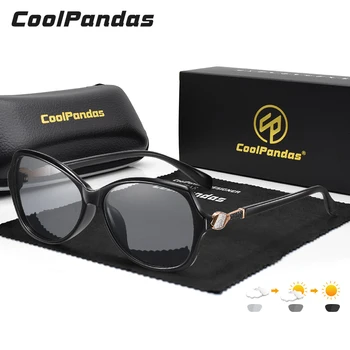 CoolPandas Oval Fotocromatică ochelari de Soare pentru Femei Polarizati Moda Vintage Cameleon Ochelari de Diamant Ochelari de Soare Pentru Femei UV400