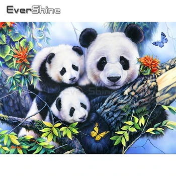 EverShine Diamant Broderie Panda Imagine Pietre De Diamant Tabloul Complet Pătrat Animale Cruciulițe Decoratiuni Pentru Casa
