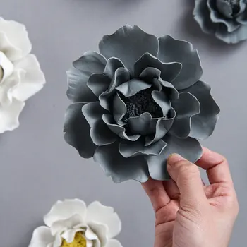 4buc Ceramică Floare Portabil, Delicat fără Sudură de Unghii False Pandantiv Floare Ceramice cu Decor Agățat de Perete de Flori Pentru Birou