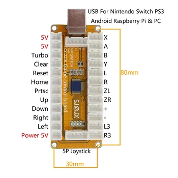 SJ@JX Joc Arcade LED-uri Controler USB Encoder Gamepad Cherry MX Microîntrerupător Butonul LED Joystick pentru Nintendo Comutator PS3 2219C