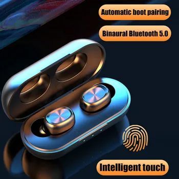 TWS Bluetooth 5.0 Wireless Căști Impermeabil Sporturi Cască Bluetooth Cu Microfon, Control Tactil 9D HiFi set de Căști Auriculare