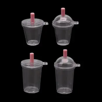 10buc Mini Frappuccino Ceasca de Cafea Ceasca de Păpuși în Miniatură Simulare Plastic Tort de Înghețată de Breloc de Luare de Bijuterii