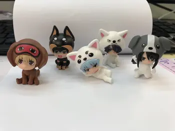 Anime 5pcs/set Gintama Mini Sakata Gintoki Hijikata Toushirou Katsura Kotarou Takasugi Shinsuke Animale Ver. PVC Acțiune Figura