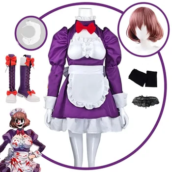 Menajera-fuku Kamen Cosplay Cizme Anime Înalte Invazia Cosplay Costum Menajera Costum Violet Rochii de Pantofi Pentru Femei de Halloween