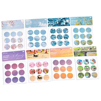 9 Foaie de Flori, Cer, Apus de soare Puncte Autocolant Colorat Decorative Adeziv Sticker Decorativ Etichete pentru Jurnal Album