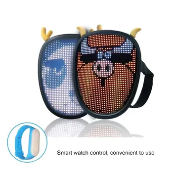 LED-uri Stralucitoare Jucărie Luminos Masca telefon Mobil APP Operat DIY Cuvinte Schimba Fata de Partid Costum Rochie de bal Mascat