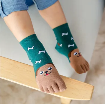 Moda pentru Copii Deget, Șosete Drăguț Copil Șosete Copil copii Copii Fete Băieți Animale Desene animate Cinci Degete Ciorap Ciorapi Deget de la picior Ciorap