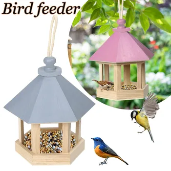 Lemn Fermelor De Păsări Agățat În Aer Liber Tip De Păsări De Companie Semințe De Alimentare Alimentator Copac Grădină Gustări Găleată Titularul Alimentator De Pasăre Stație De Alimentare