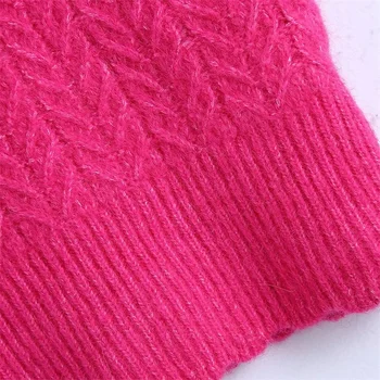 ZXQJ Femei 2021 Moda Trunchiate Cable-knit Vesta Pulover O Epocă fără Mâneci Gât de sex Feminin Vesta Chic Topuri