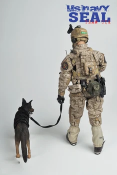 Pentru Colectarea 1/6 Set Complet de sex Masculin Soldat Acțiune Figura NOI.NAVY SEAL Team Six Modelul cu Dublu Arma & câine Lup pentru Fanii Cadouri
