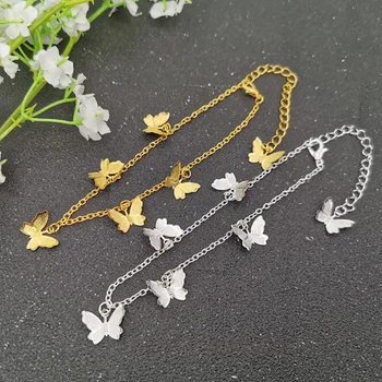 Noua Moda Fluture Brățări Pentru Femei de Argint de Aur de Culoare Lanț de Brățară Pe Picior 2020 Boem Picior de Bijuterii