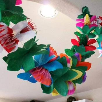 3m Hawaii Party Banner Nunta de Ziua de Hârtie Colorate ghirlande de Flori Aloha Tropic Fericit Ziua de nastere Partid Decor Jungle Safari DIY