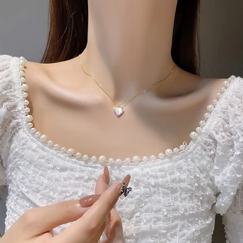 Trendy Inima Rafinat Opal Lanț Colier pentru Femei de Înaltă Calitate Pandantiv Bijuterii Bling AAA Zircon Designer Creativitate Cadou Fierbinte