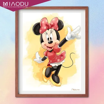5D Diamant Pictura Disney de Desene animate Drăguț Minnie Mouse Cruce Cusatura Broderie Handmade Mozaic Burghiu Plin de Decor Acasă