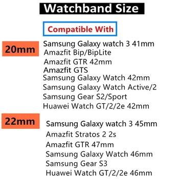 20mm/22mm Împletite Solo Bucla Banda pentru Samsung Galaxy watch 3/46mm/42mm/activ 2/Gear S3 bratara Huawei watch GT/2/2e/Pro curea