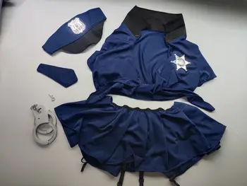 Porno Femei Body Sexy Uniformă de Poliție Cosplay Set de Lenjerie Gol Afară Erotic Polițist Costume de Rol Club de noapte Clubwear