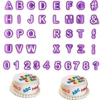 40 buc/set Alfabet Tort Matrite Plastic Numărul Scrisoare Fondante Mucegai Ciocolata Cookie Cutter Mucegai de Copt DIY Decorare de Instrumente Print