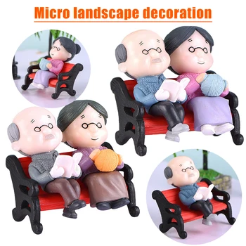 Mini Bunica Bunicul Două Cifre Figurine Miniaturale de Gradina Zână Accesorii Ornament de Gradina Micro Peisaj MDJ998