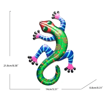 3D Metal Gecko Ornament Colorat Fier de Artă Șopârlă Sculptură de Artă Modernă Perete Agățat Pandantiv Acasă Decoratiuni de Gradina