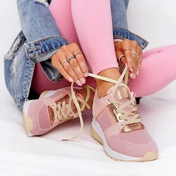 LITTHING Femei Pantofi Casual Înălțime Creștere Sport Platforma Wedge pentru Femei de Moda Vulcanizat Pantofi Respirabil Zapatos De Mujer