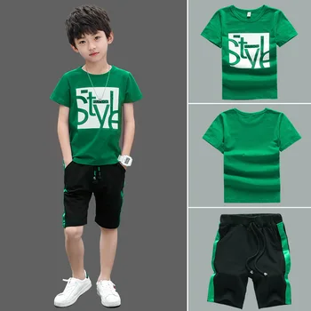 Noi de Vara Baieti Seturi de Îmbrăcăminte pentru Copii T-shirt cu Maneci Scurte +Pantaloni Set Set de Doua Bucati Copii Băieți Copii Haine 6 8 10 11 12 Ani
