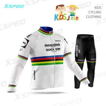 2020 Copil Baieti Ciclism Jersey Set Copii Plimbare Îmbrăcăminte Pas Rapid Julian Alaphilippe Maneca Lunga Biciclete Uniformă Sportsuit