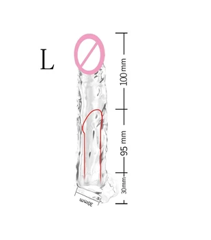 Reutilizabile Transparent Penis Sleeve Prezervativ Penis Extender Circumferinta Potențiator de Realist Maneca Teaca Intarziere Ejaculare Jucărie Sexuală pentru Om