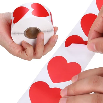 500pcs/rola de 1,5 inch Rosu Autocolante Inima Ziua Îndrăgostiților Crafting Scrapbooking pentru Ambalare cadou la Petrecerea de Ziua de papetărie autocolant