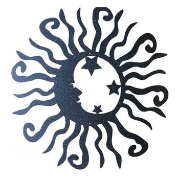 Wacky Soare Crescent Stele 32x19cm Metal Arta de Perete din Oțel Agățat pentru Interior Decor în aer liber în Grădina de lângă Casă INTE99