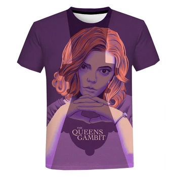 3D tricou Bărbați Vară Hip Hop Graphic Short Sleeve Printed Tee Queen ' s Gambit Filme Femei T Shirt