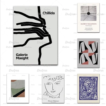 Acasă Scandinav Set Postere-Daneză Artă/Arta Spaniola/Franceza Art-Decor Acasă Panza - Rasmus Nellemann - Matisse-Chillida Arta De Perete