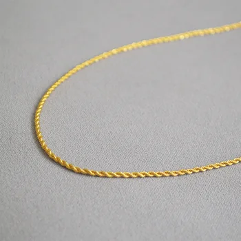 18K Aur Placate cu Lanț Rece Moda Simplu Minunat Cablu de Tricotat cu Noduri poftă de mâncare Lanț Moda Temperament Colier Femei goale