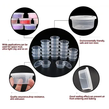 24 buc Noroi Container de Depozitare din Plastic Reutilizabile Depozitare Borcane cu Capace pentru Lipici/Apă/Cosmetice/Plastilină