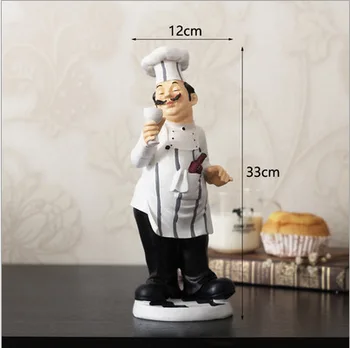 Franceză Decorative Chef Figurina Ornamente - 3D Rășină Decor Acasă pentru Bucătărie Gourmet Decoratiuni si de Colectie, Decor Acasă