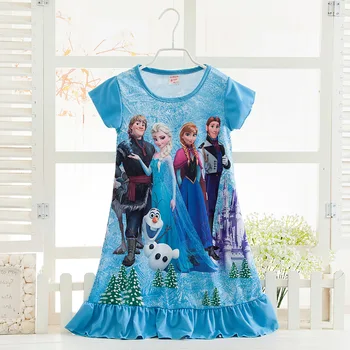 Copii Haine Copii Fete Frozen 2 Elsa Anna Rochie De Printesa Pentru Copii Cămașă De Noapte Desene Animate Frumoasa Adormita Pijamale De Vara Rochie Roz