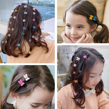 12pcs Drăguț Mini Gheare de Păr Agrafe de Bomboane de Culoare Acrilic Agrafe de Păr Impletituri Margele pentru Copii Fete Femei Instrumente de Hair Styling