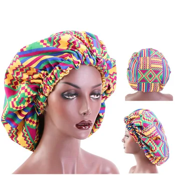 Extra Large Print Satin Capota de Cap de Somn African model de imprimare tesatura Ankara bonete de Noapte de Somn Pălărie Pierderea Parului de Acoperire Accesorii