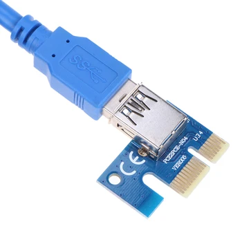 PCI-E1X la 16X Extender Riser Card de 6pini DC-DC USB3.0 Cablu pentru Minerit BTC MIner